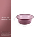 Medium translucent pink plastic washbasin with anti-slip handles 30x21x10.5cm - Medium Transparent Pink