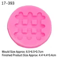 Pink round silicone mold with waffle texture for cake decorating and baking DIY - Style 2 (Grid) / Pink
