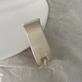 Minimalist beige 5cm resin shark hair claw clip with strong spring for women - Bright White