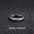 Minimalist silver open ring with unique stone-textured hammered finish for men - Stone Pattern-Hammered