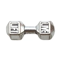 Silver dumbbell pendant charm with Lift and Live engraving for DIY jewelry - LIVE LIFT Dumbbell