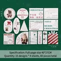 Set of 60 Christmas plaid flannel gift tags featuring Santa and tree patterns - Christmas Card Style B 56pcs/Pack