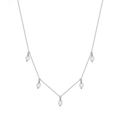 Elegant S925 sterling silver necklace featuring five natural freshwater pearls on a fine chain - Silver Five Pearl Style(GPN21-P)