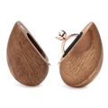 Waterdrop-shaped walnut wood ring box with black velvet interior and magnetic closure - Heart Single Slot Double Magnet Black Walnut