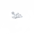 Vue macro détaillée du clou d'oreille fleur en argent S925 avec zircons marquise - Fleur d'Éventail #25