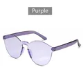 Frameless one-piece light purple jelly sunglasses in minimalist candy color style - Transparent Light Purple