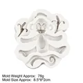 Monkey shape white silicone fondant mold for forest theme cake baking 8.5x8x2cm - Monkey / Gray