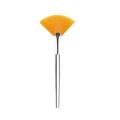 Fan-shaped skincare brush with vibrant orange bristles and a white handle for face masks - Orange Bristles-Clear Handle