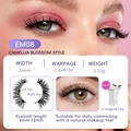 Magnetische Wimpern Modell EM08 mit V-Klammer für einen natürlichen Look - EM08 Camellia Blossom Stil (Mit weißem Clip)