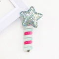 Coletero de espiral con estrella de lentejuelas de colores y cuentas rosas y verdes - Rosa Verde Estrella Arcoíris