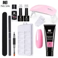 Solid extension nail gel kit in Candy Pink with mini UV lamp and essential manicure tools - 9-Piece Set 10-Candy Pink