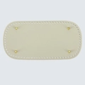 Base per borsa ovale in pelle PU beige con fori preforati e piedini in metallo oro - Bianco Sporco