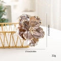 Champagne gold artificial Christmas flower with glitter edges for holiday decor, 17cm - 17cm / Bright Champagne Gold