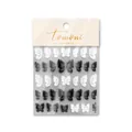 3D embossed butterfly wing nail art stickers in black and white finish, model to-2525 - to2525 Black and White Embossed Butterfly (to2525)