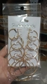 Set of 6 pairs of gold geometric hoop earrings on display card in clear packaging - KC Gold (1964)