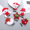 Set de 6 pinzas para el pelo navideñas con Papá Noel, muñecos de nieve y motivos festivos - Mixto 6 Colores