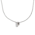 Collier en acier inoxydable argenté avec un pendentif évidé en forme de lettre P - Lettre P / Acier