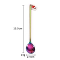 Cucchiaino da caffè in acciaio arcobaleno con ciondolo Babbo Natale, misura 13,5 cm - Cucchiaio Babbo Natale in Acciaio Inossidabile Arcobaleno 410