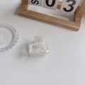 White pearlescent resin square hair claw clip with rainbow texture for french style - Mermaid Color