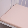 Light pink soft cotton fitted sheet for baby cribs with secure elasticated corners - Light Orange / 120*60cm