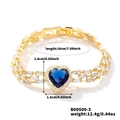 Detail shot of heart-shaped blue zircon bracelet with 18cm length and weight specifications - Blue Heart (B00509-3)
