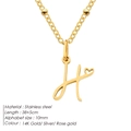 Collana con ciondolo lettera H in acciaio inossidabile dorato 14K - Lettera H / Oro