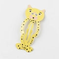 Cute yellow cartoon cat metal hair clip with leopard spots for kids and young girls - Yellow Leopard