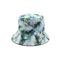 Floral print reversible bucket hat with multi-row stitching for women outdoor sun protection - M (56-58cm) / Colorful Garden Floral Print (05)