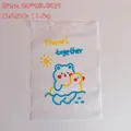 20x28cm frosted travel organizer bag with cute bear print and zipper closure - 1# Swimming Ring Cha Cha Bear (Small)