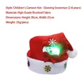 Bonnet de Noël lumineux bonhomme de neige pour enfants 2-8 ans avec paillettes flocons colorés - Enfants LED Lumineux Bonhomme de Neige