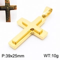Golden double-layer titanium steel cross pendant with engraved Lord’s Prayer - With Square Snake Chain / Gold