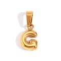 18K gold plated stainless steel mini bubble letter G pendant with metallic luster - Gold-G