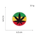 Toppa ricamata foglia di cannabis con colori Rasta verde giallo rosso, 6,3cm x 6,5cm - 8# Toppa Foglia