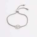 Bracelet chaîne en acier inoxydable réglable avec pendentif hibou ajouré en argent - Style Pendentif Hibou