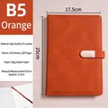 Professional orange B5 PU leather notebook with a magnetic buckle and 100 sheets - B5 (With Buckle / 100 Sheets) / Orange
