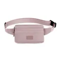Riñonera rosa pálido de tela Oxford impermeable con doble cremallera y correa - Morado