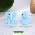 Miniature blue resin elephant figurines for micro landscape and desktop decor - Light Blue