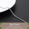 Chaîne box en acier inoxydable argenté de 2,5 mm pour la fabrication de bijoux DIY - Chaîne Maille Miroir / 1 Mètre/Paquet (2.5mm)