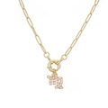 Elegante collar de clip dorado con colgante de Virgo engastado con perlas para mujer - Virgo / Dorado