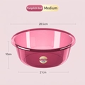 Catinella in plastica magenta trasparente misura media 28,5 cm per viso e bucato - Medio / Rosso Trasparente