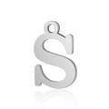 Polished silver stainless steel letter S pendant with loop for DIY jewelry making - Letter S(LA060-Sx5)