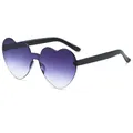 Frameless heart-shaped sunglasses with purple gradient lenses and black temples - Gradient Gray