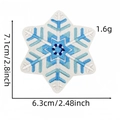 Detailed size specifications for the blue snowflake embroidered patch showing 7.1cm height - Snowflake Patch 19#