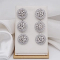 Elegantes pendientes colgantes redondos de plata con diamantes para mujer 2024 - Plateado