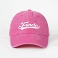 Rosa gewaschene Baumwoll-Baseballkappe mit Funcle-Aufdruck im klassischen 6-Panel-Design - Rosenrot