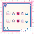 Unghie finte adesive per bambini con simpatici disegni di coniglietti e fiori rosa e blu - Coniglio Carino Blu Bianco (RTJ004)