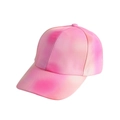 Mädchen-Baseballkappe mit pink-orangefarbenem Batik-Farbverlauf und hochwertigem Stoff - Neon - Rosa Orange Verlauf