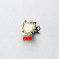 Bijou de piercing coeur en zircon jaune 6mm avec sertissage à quatre griffes - 6mm / Vert Pomme (3#Vert Pomme)