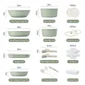 Set pentole antiaderenti verde Morandi con manici rimovibili 18-26cm e accessori - Set da 21 pezzi (Verde chiaro)