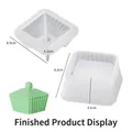 Moule en silicone carré à rayures pour pots de bougies parfumées avec couvercle - Boîte de rangement carrée à rayures - Grande